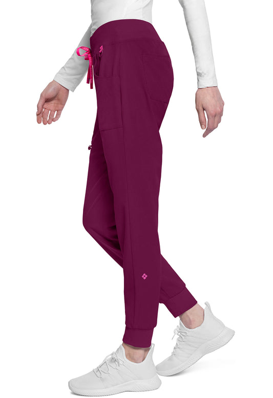 AMP MC102 Mid Rise Jogger Wine Model Image Right Side | Med Couture