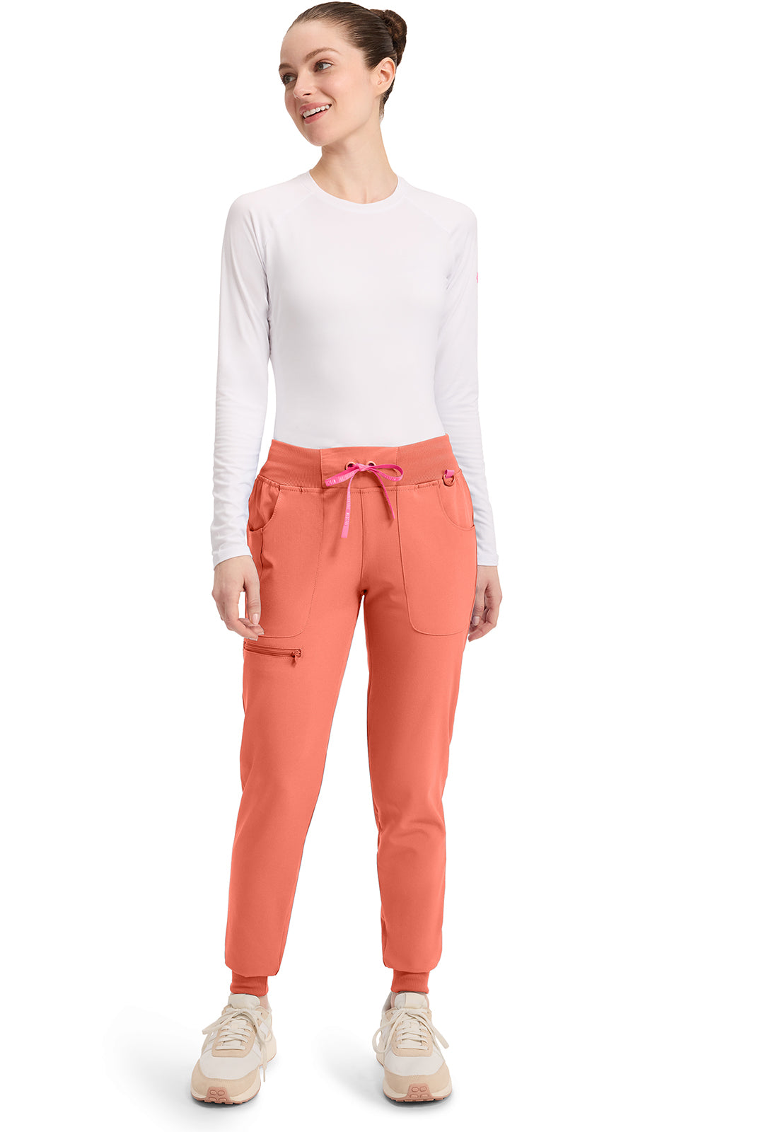 Amp MC102 Women's Mid Rise Scrub Joggers Coral Fusion