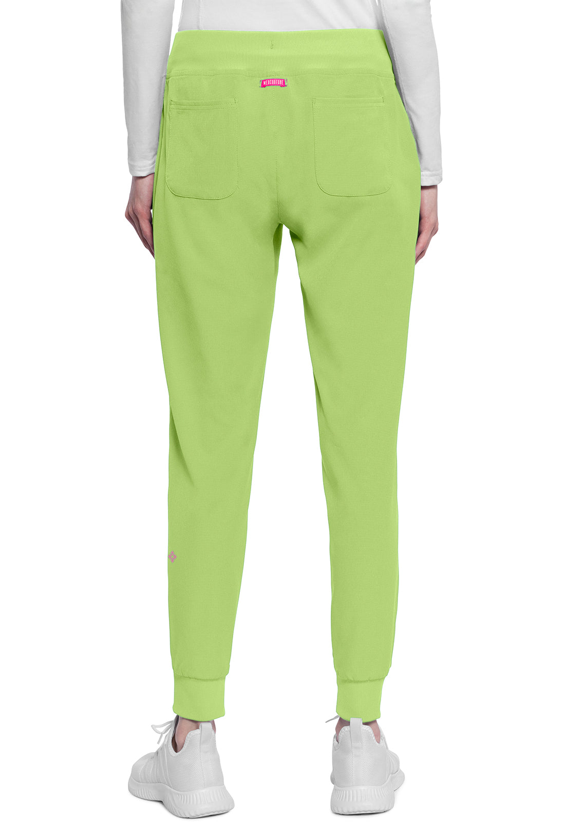 AMP MC102 Mid Rise Jogger Cyber Lime Model Image Back | Med Couture