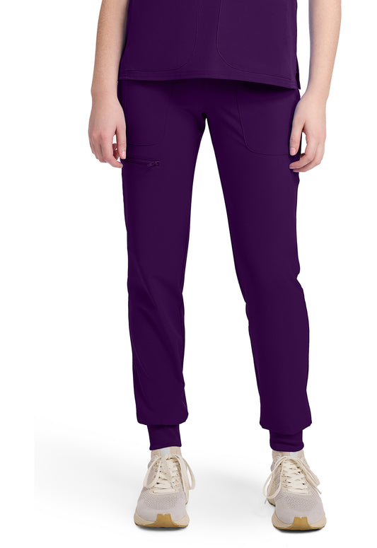 Amp MC102 Women's Mid Rise Scrub Joggers Eggplant