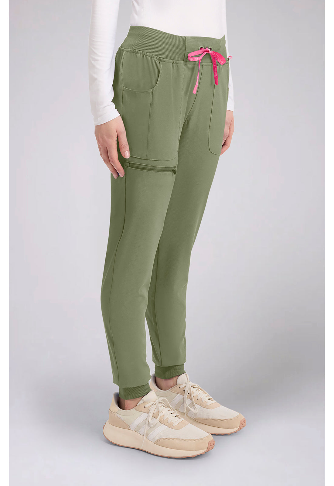 Amp MC102 Women's Mid Rise Scrub Joggers Olive