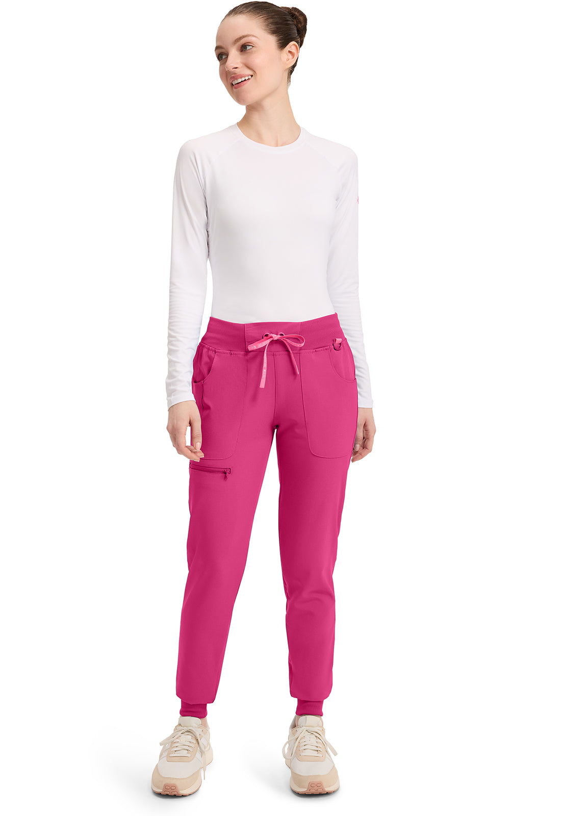 Amp MC102 Women's Mid Rise Scrub Joggers Pink Power