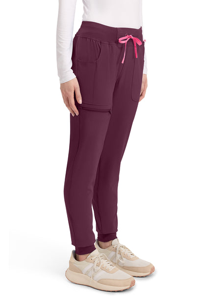 Amp MC102 Women's Mid Rise Scrub Joggers Wine