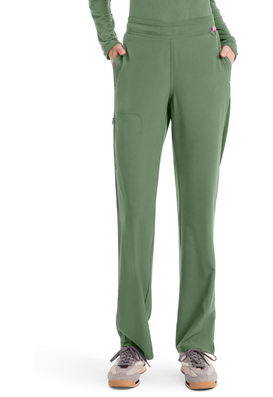 AMP MC103 Women's Straight Leg Pull-On Pants Beyond Green