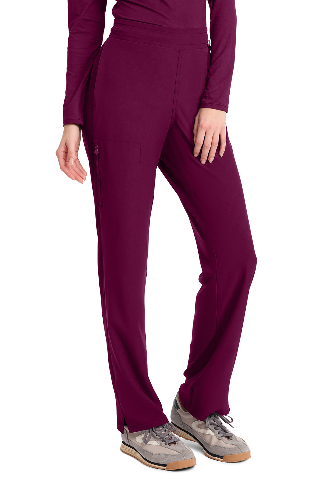 AMP MC103 Women's Straight Leg Pull-On Pants Wine Image