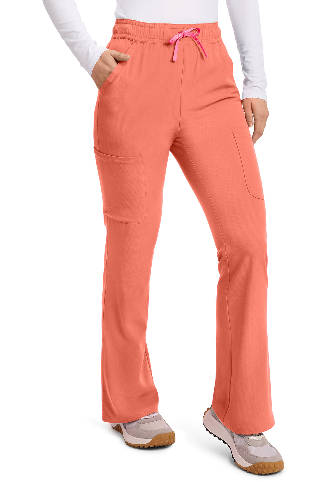 AMP MC104 Women's High Rise 4-Pocket Flare Pants Coral Fusion