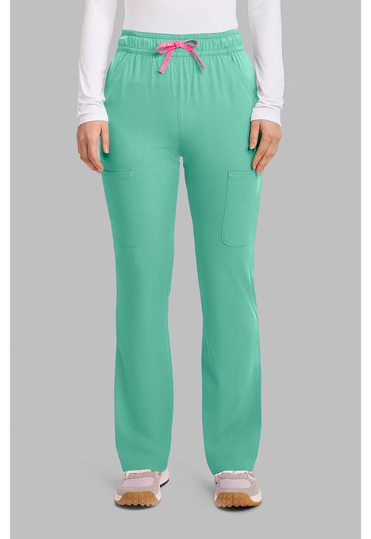 Amp MC104 Women's High Rise 4-Pocket Flare Scrub Pants Mint Condition