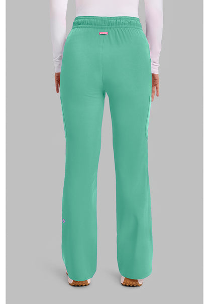 Amp MC104 Women's High Rise 4-Pocket Flare Scrub Pants Mint Condition