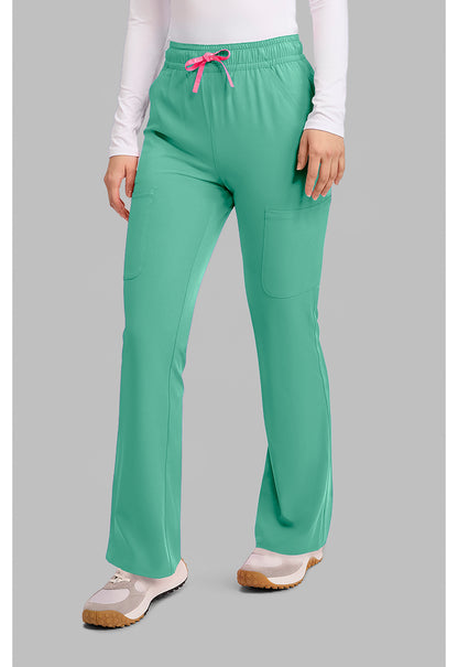 Amp MC104 Women's High Rise 4-Pocket Flare Scrub Pants Mint Condition
