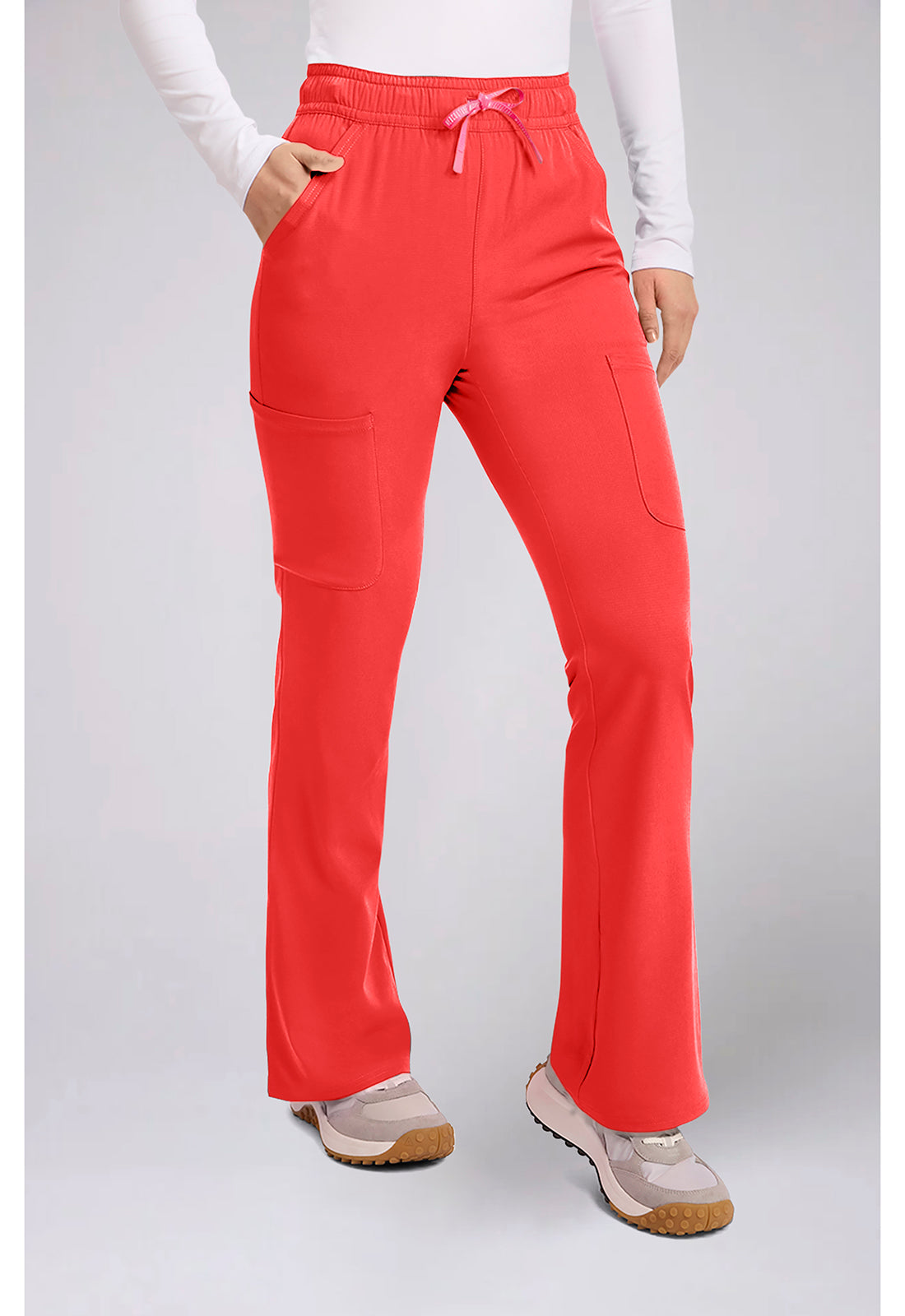Amp MC104 Women's High Rise 4-Pocket Flare Scrub Pants One In A Melon