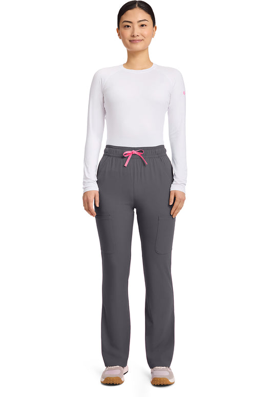Amp MC104 Women's High Rise 4-Pocket Flare Scrub Pants Pewter