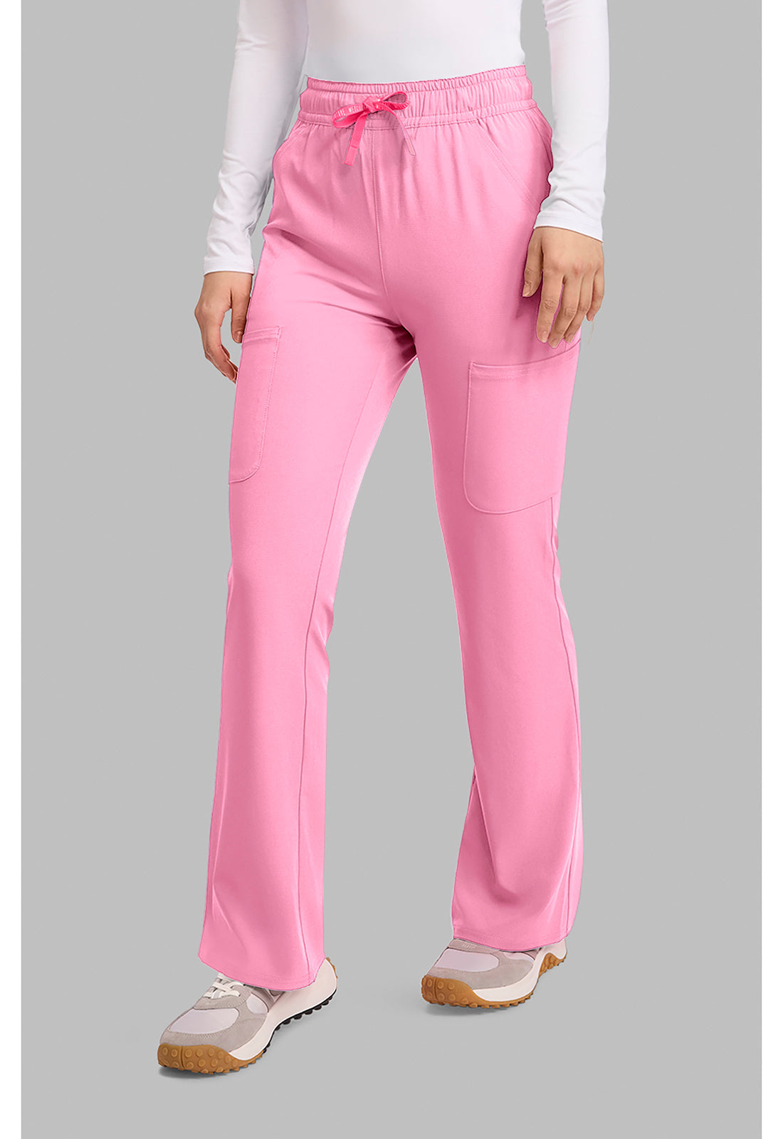 Amp MC104 Women's High Rise 4-Pocket Flare Scrub Pants image 3