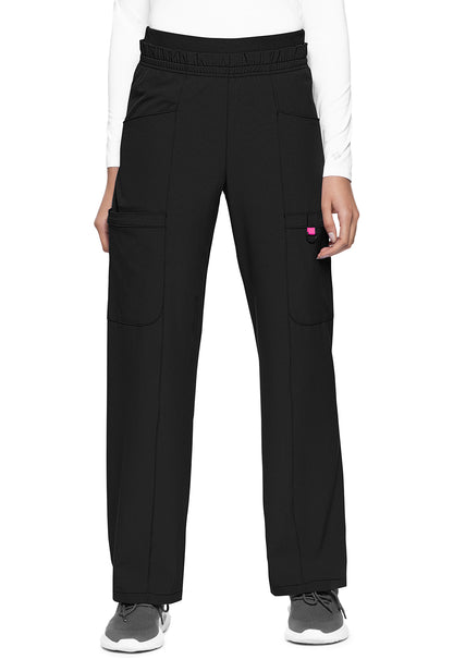 AMP MC105 High Rise Pull-on Wide Leg Cargo Pants Black Model Image Front | Med Couture