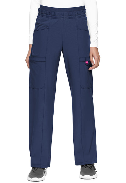 AMP MC105 High Rise Pull-on Wide Leg Cargo Pants Navy Model Image Front | Med Couture