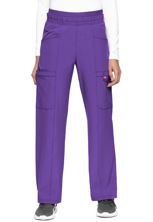 AMP MC105 High Rise Pull-on Wide Leg Cargo Pants Purple Surge Model Image Front | Med Couture