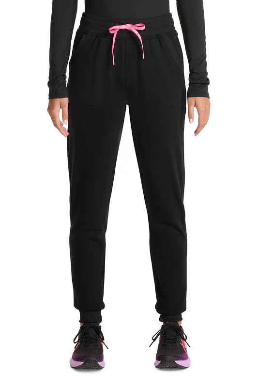 Lifestyle MC106 Fleece Natural Rise Jogger Black Model Image Front | Med Couture