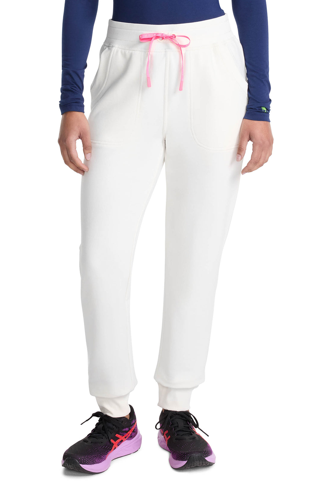 Lifestyle MC106 Fleece Natural Rise Jogger Sweet Cream Model Image Front | Med Couture