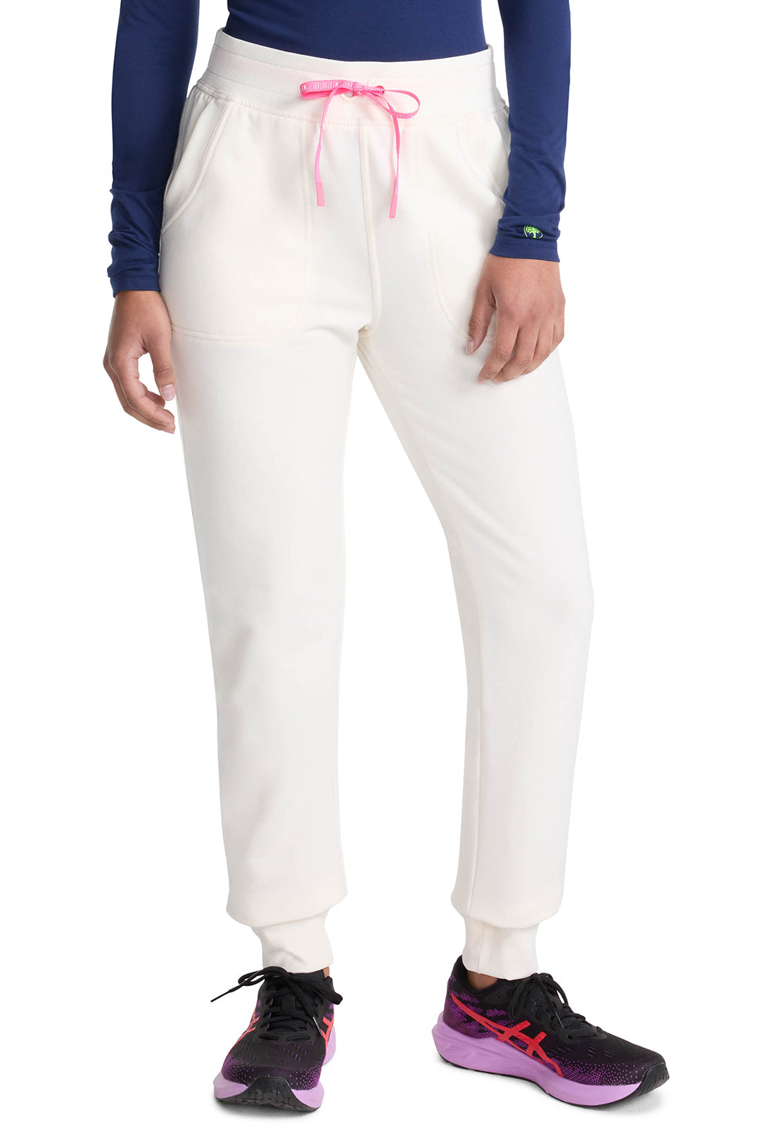 Lifestyle MC106 Fleece Natural Rise Jogger Sweet Cream Model Image Left Side | Med Couture