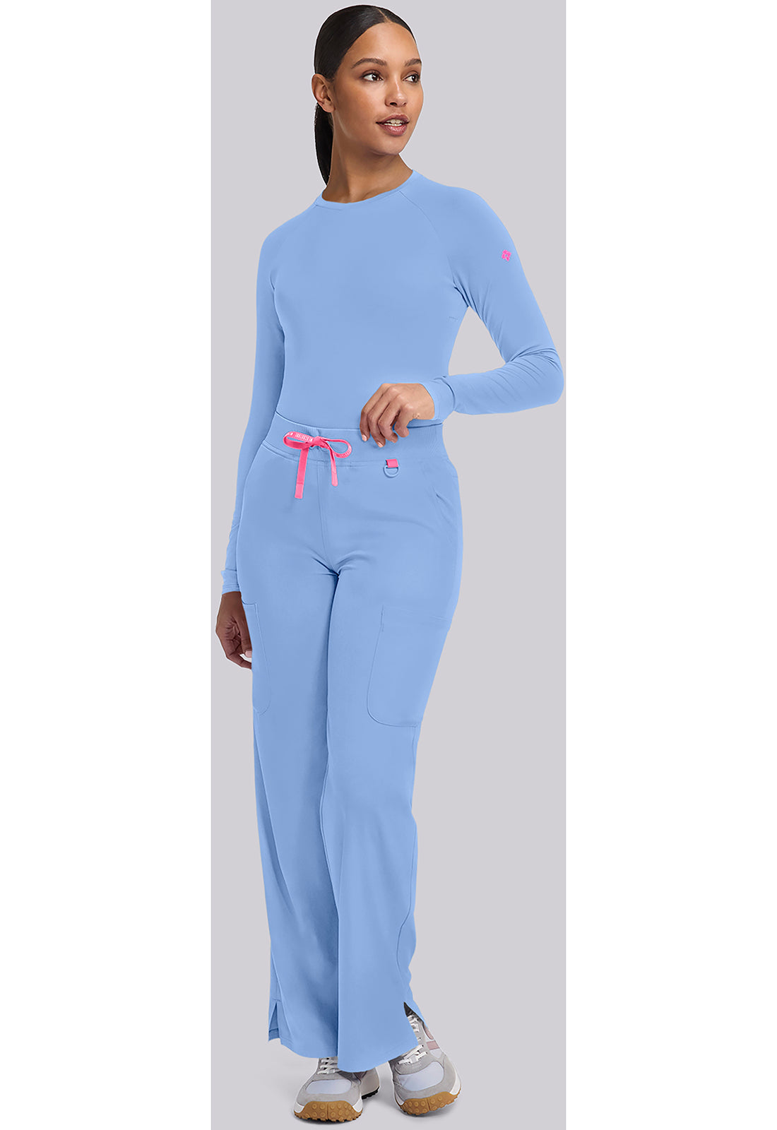 Amp MC109 Women's Wide Leg Pull On Scrub Pants Ciel