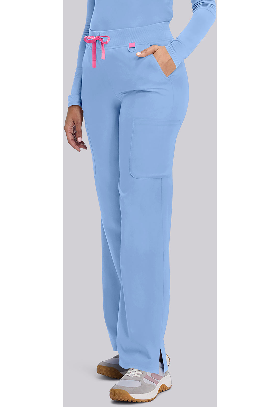 Amp MC109 Women's Wide Leg Pull On Scrub Pants Ciel