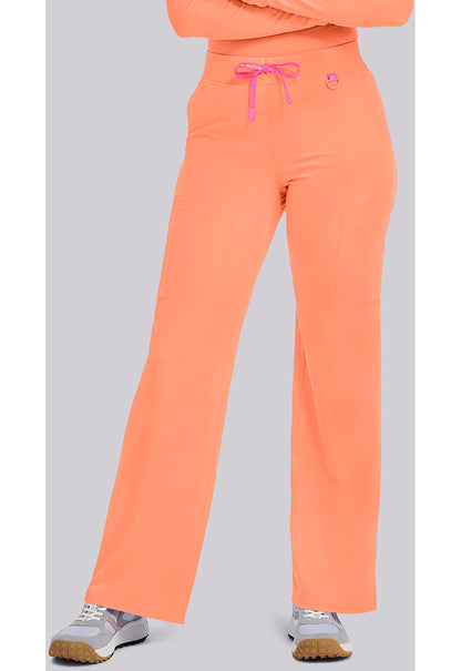 Amp MC109 Women's Wide Leg Pull On Scrub Pants Coral Fusion