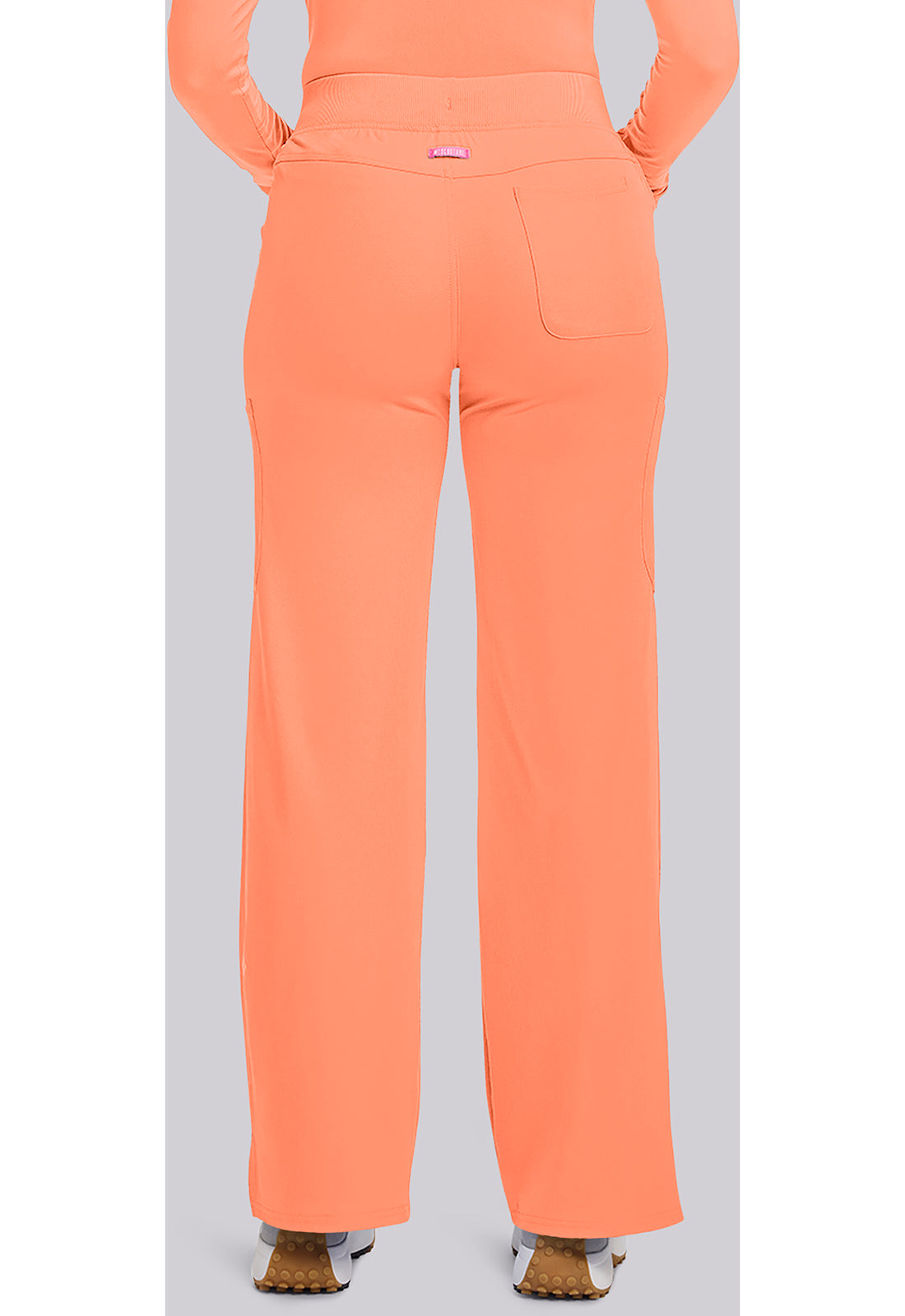 Amp MC109 Women's Wide Leg Pull On Scrub Pants Coral Fusion