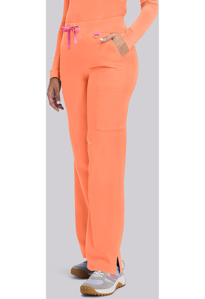 Amp MC109 Women's Wide Leg Pull On Scrub Pants Coral Fusion