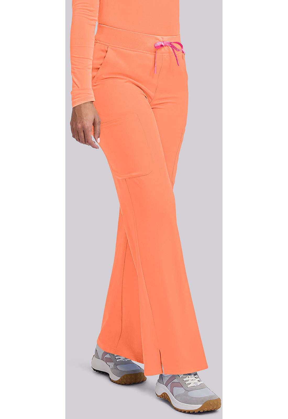 Amp MC109 Women's Wide Leg Pull On Scrub Pants Coral Fusion