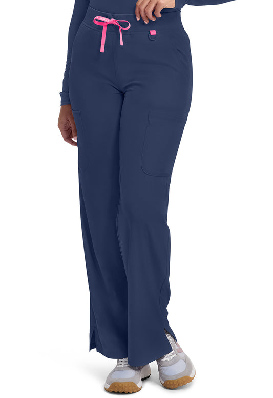 Amp MC109 Women's Wide Leg Pull On Scrub Pants Navy