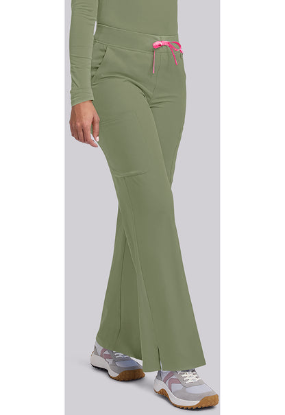 Amp MC109 Women's Wide Leg Pull On Scrub Pants Olive