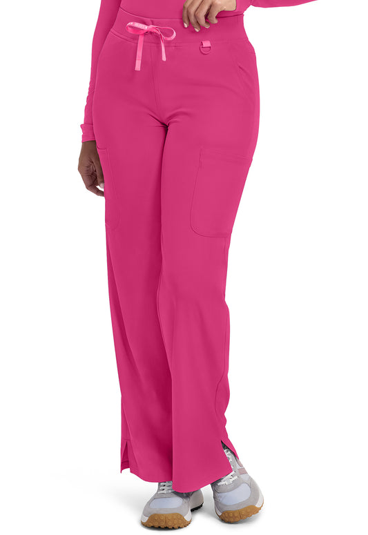 Amp MC109 Women's Wide Leg Pull On Scrub Pants Pink Power