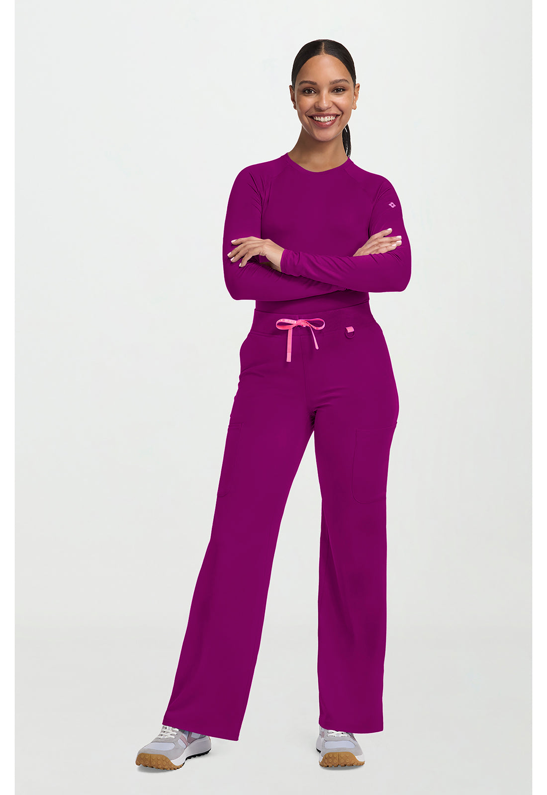 Amp MC109 Women's Wide Leg Pull On Scrub Pants image 2