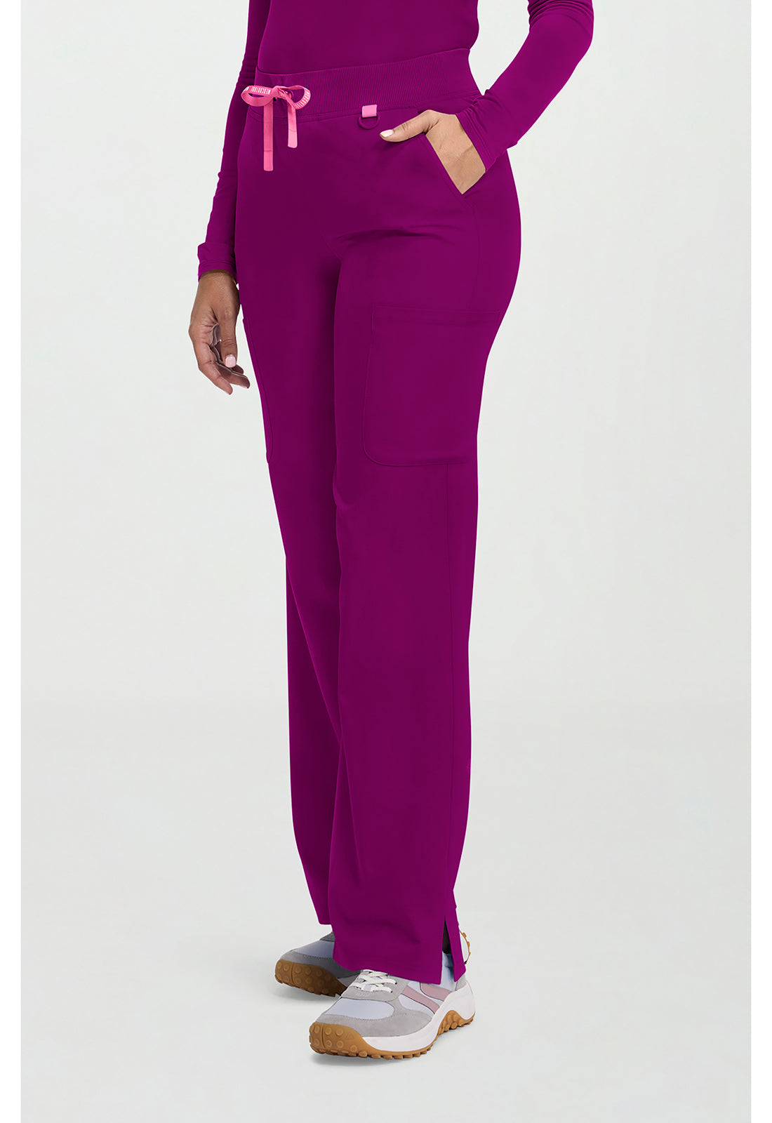 AMP MC109 Wide Leg Pull On Pants Plum Royale