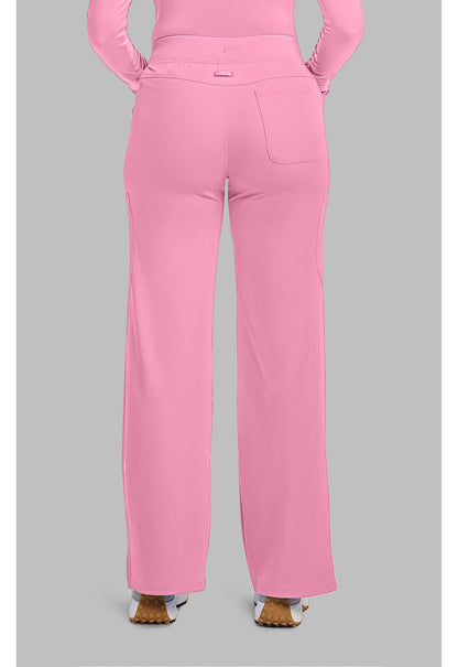 Amp MC109 Women's Wide Leg Pull On Scrub Pants Pixel Pink