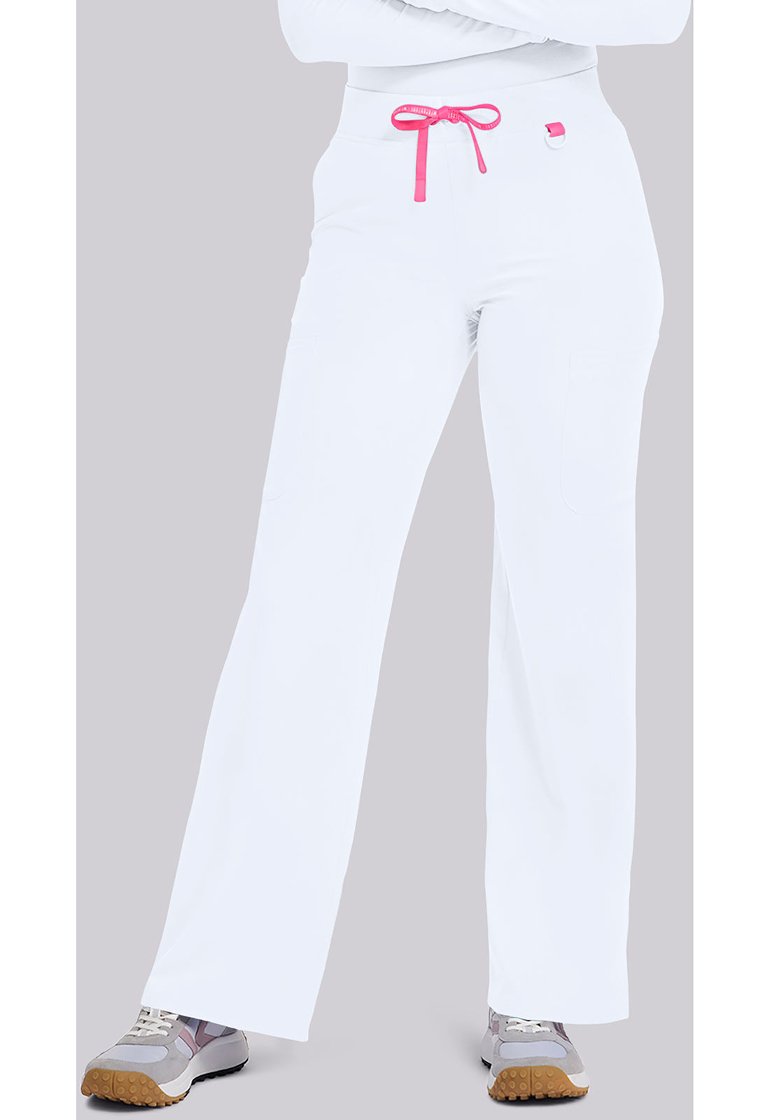Amp MC109 Women's Wide Leg Pull On Scrub Pants White