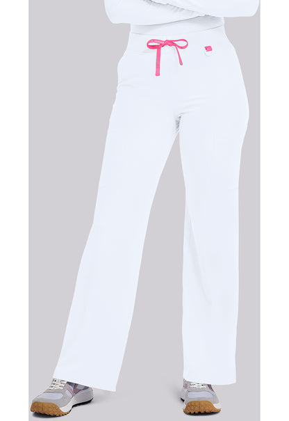 Amp MC109 Women's Wide Leg Pull On Scrub Pants White