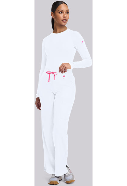 Amp MC109 Women's Wide Leg Pull On Scrub Pants White