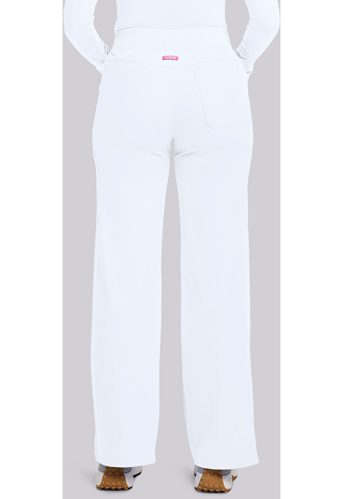 Amp MC109 Women's Wide Leg Pull On Scrub Pants White