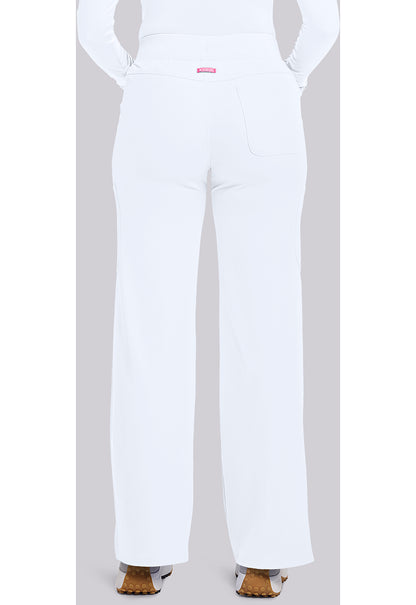 Amp MC109 Women's Wide Leg Pull On Scrub Pants White