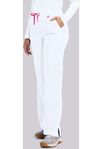 Amp MC109 Women's Wide Leg Pull On Scrub Pants White