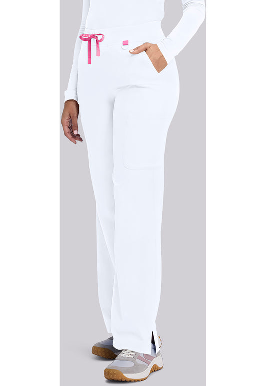 Amp MC109 Women's Wide Leg Pull On Scrub Pants White