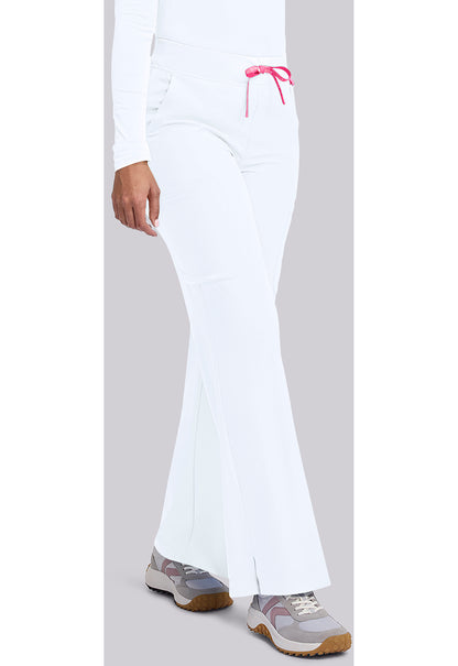 Amp MC109 Women's Wide Leg Pull On Scrub Pants White
