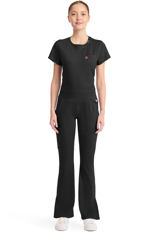 Amp Knit MC150 Women's Flare Leg Yoga Scrub Pants Black