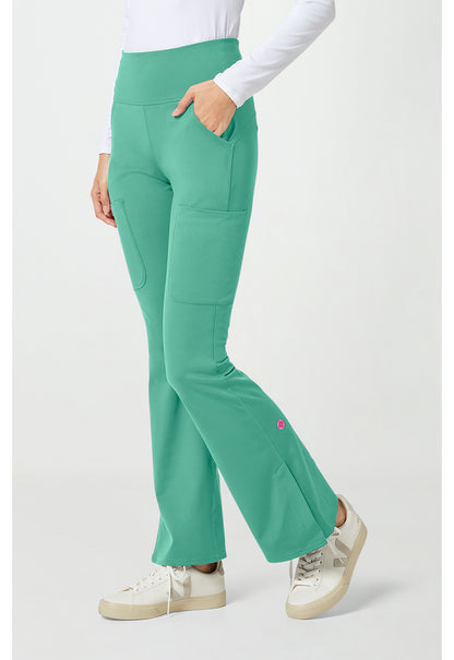 Amp Knit MC150 Women's Flare Leg Yoga Scrub Pants Mint Condition