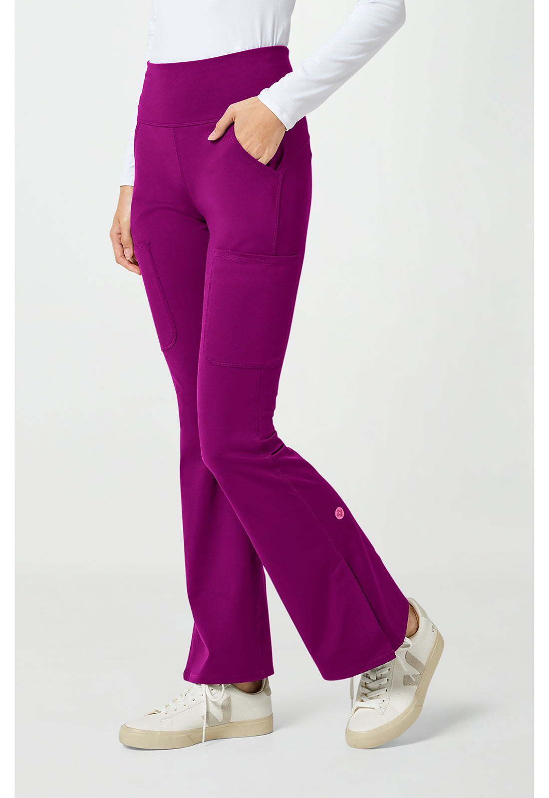 Amp Knit MC150 Women's Flare Leg Yoga Scrub Pants image 3