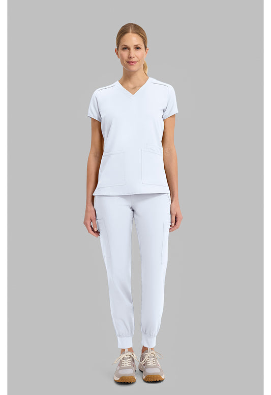 Insight MC2411W Women's 3 Pocket Scrub Top White