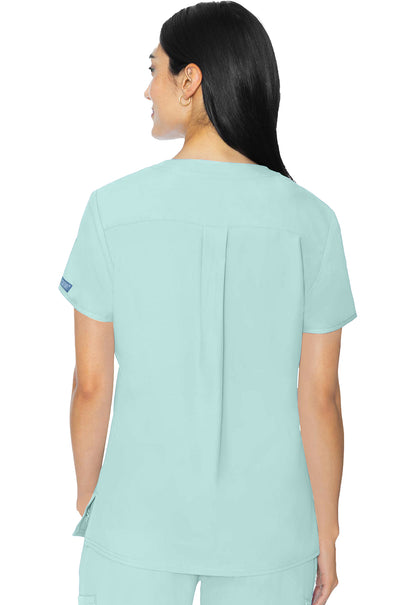 Insight MC2411 3 Pocket Top Arctic Aqua Model Image Back | Med Couture