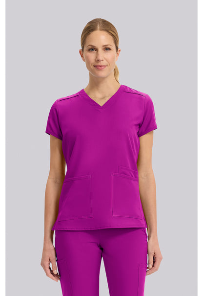 Insight MC2411 Women's 3 Pocket Scrub Top Back To The Fuschia