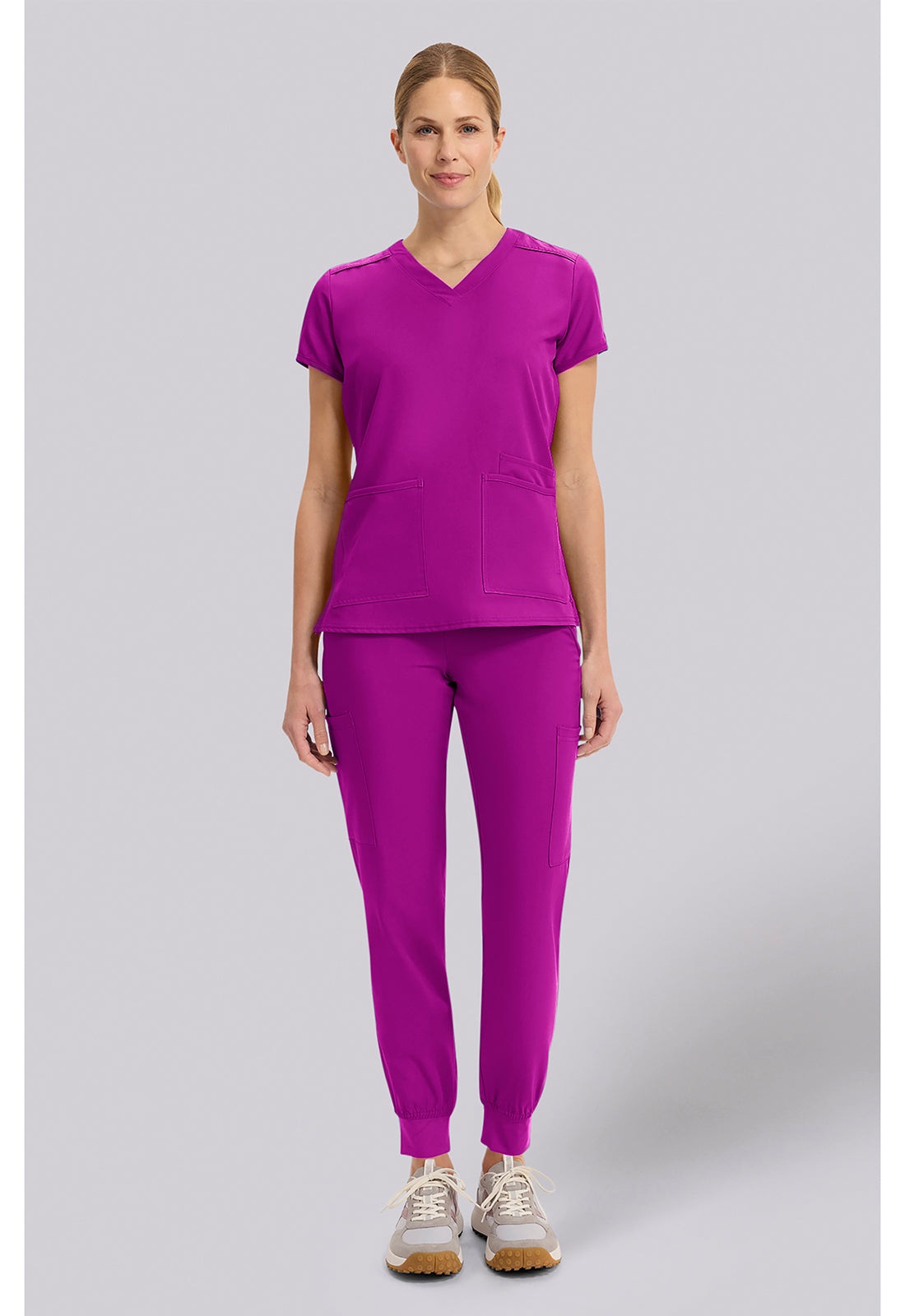 Insight MC2411 Women's 3 Pocket Scrub Top Back To The Fuschia