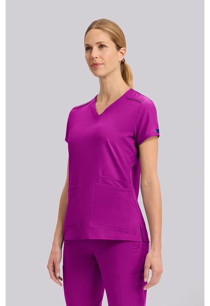 Insight MC2411 Women's 3 Pocket Scrub Top Back To The Fuschia